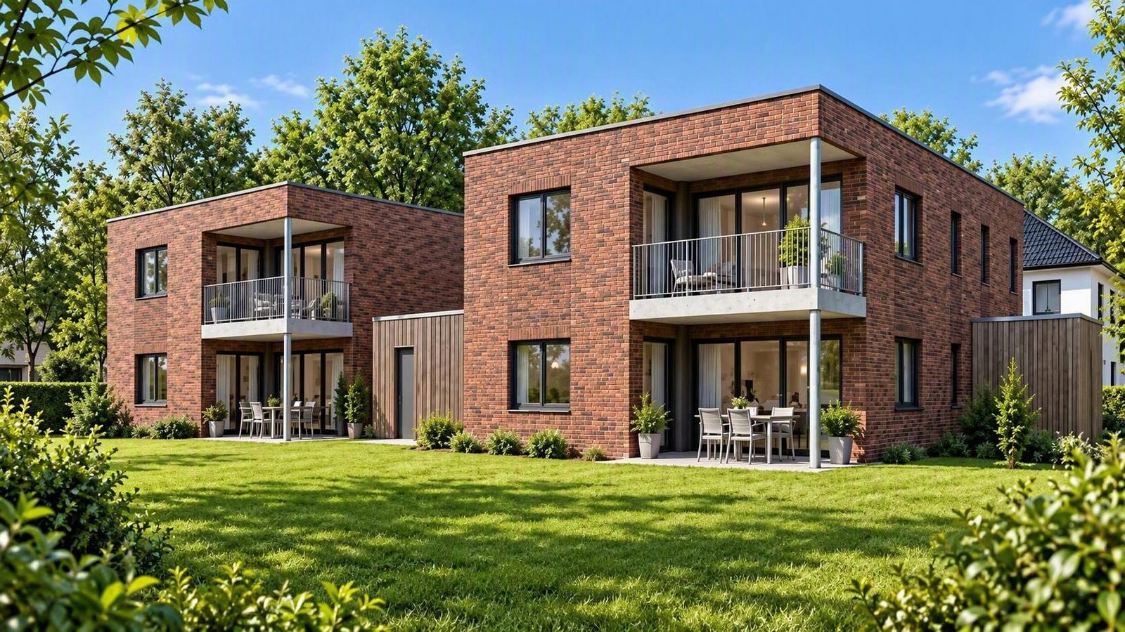 Visualisierung der Neubau-Doppelhäuser Hinter Wehrhahn in Dinklage